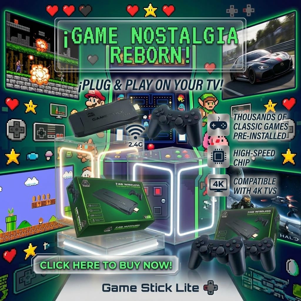 GameStick Lite – Retro Gaming Console with 20,000+ Games & 2 Wireless Controllers