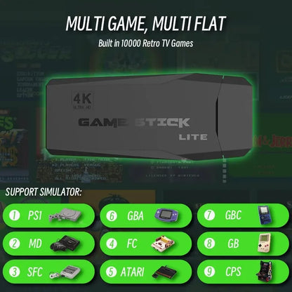 GameStick Lite – Retro Gaming Console with 20,000+ Games & 2 Wireless Controllers
